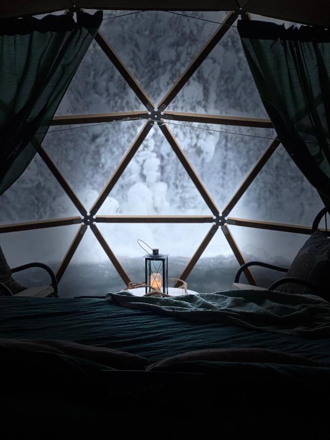 Aurora Igloo Fireplace-Heated Tents In A Secret Forest With Private Jacuzzi And Shared Sauna Bathroom And Dog Friendly Rovaniemi Ngoại thất bức ảnh