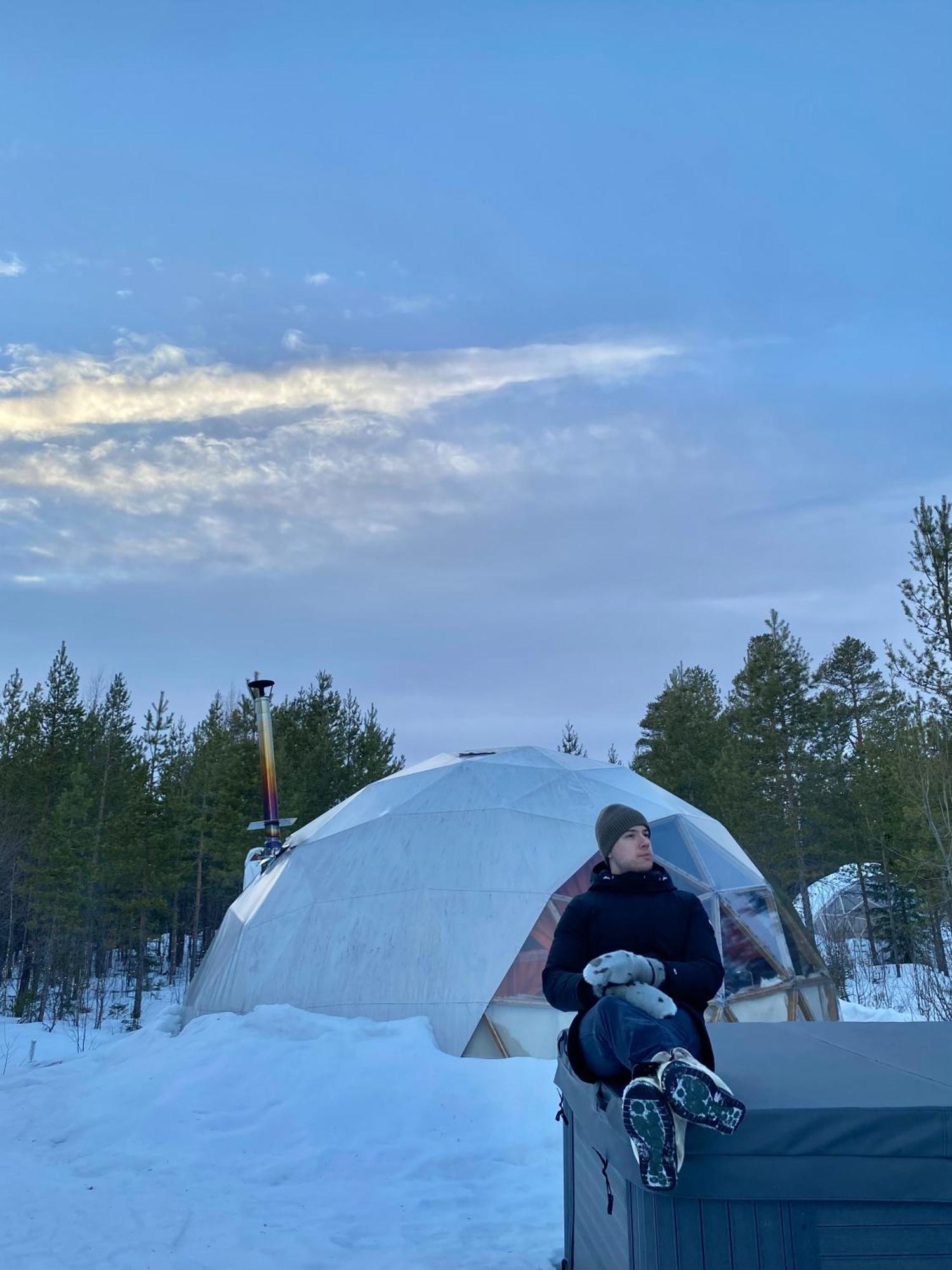 Aurora Igloo Fireplace-Heated Tents In A Secret Forest With Private Jacuzzi And Shared Sauna Bathroom And Dog Friendly Rovaniemi Ngoại thất bức ảnh