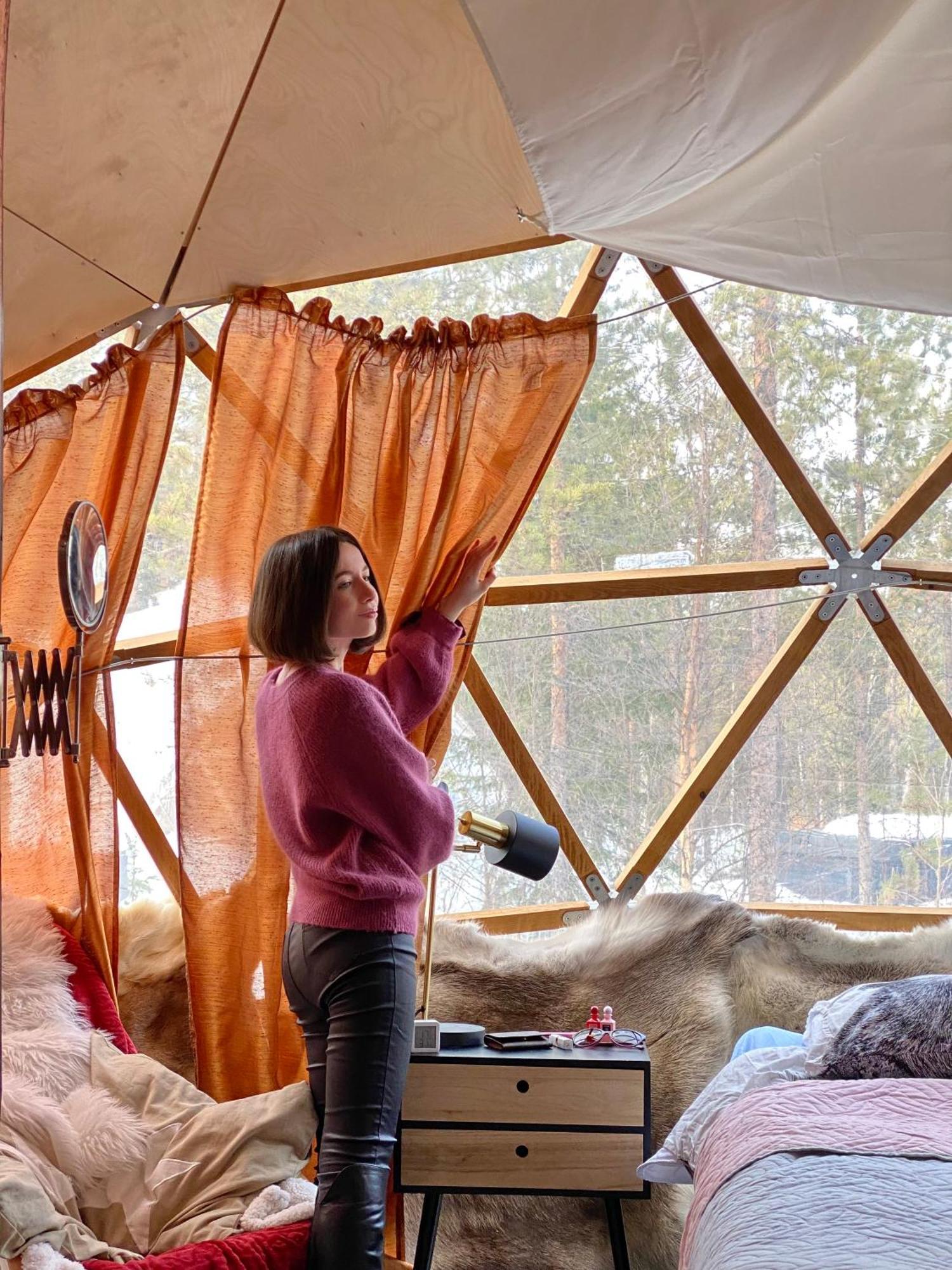 Aurora Igloo Fireplace-Heated Tents In A Secret Forest With Private Jacuzzi And Shared Sauna Bathroom And Dog Friendly Rovaniemi Ngoại thất bức ảnh